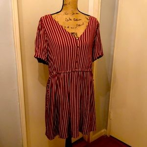 Ann Taylor Loft Striped Midi Dress, Size 12